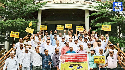 Contractors Stage Sit-In at Collectorate Over Unpaid Bills; Warn of Agitation