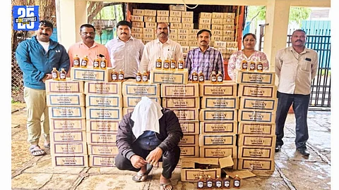 Goa-Made Fake Liquor Seized in Taswade; One Detained