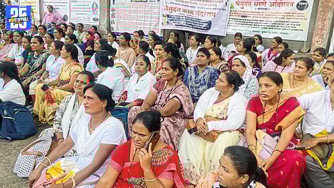 NHM Employees’ Indefinite Agitation in Solapur Enters Third Day
