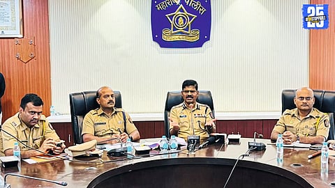 Police maintain strict watch on Ganesh mandals in Ahmednagar district during Ganeshotsav 2025.