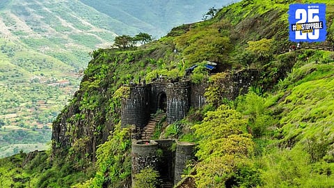 Rescue teams conducting a search operation at Sinhagad Fort, Pune, after five boys went missing during a trekking trip.