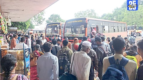 Satara News:'सातारा बसस्थानकांवर चाकरमान्यांची गर्दी'; राज्यभरात विविध ठिकाणी जादा बस, तपासणीसाठी विविध मार्गांवर पथके