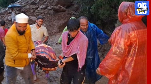 A man in Himachal Pradesh carrying his wife’s body for 18 hours across 35 km of rough terrain due to lack of transport facilities.