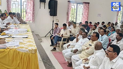 MLA Hemant Ogle warning officials about lapses in education and healthcare services.