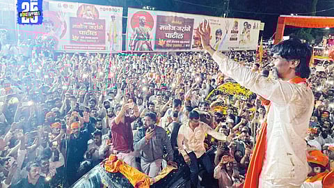 Maratha leader Manoj Jarange welcomed in Shevgaon; vows not to return without reservation.