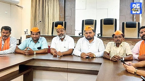 “Maratha community coordinators addressing the media over the controversy of separate gazette.”