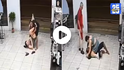 A brave woman in Costa Rica tackles a thief using a jiu-jitsu move inside a restaurant, stopping him from escaping until police arrived.