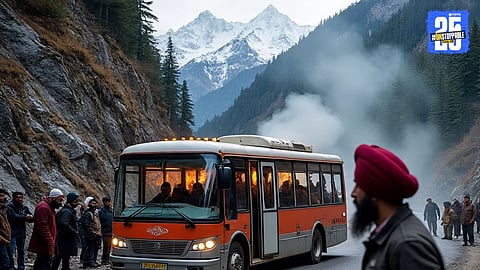 ndian bus attacked during Nepal protest violence, passengers injured and later airlifted to Delhi for treatment. ( AI Generated Image)