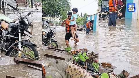 Flood-hit Solapur: 150 localities submerged, officials inspecting affected areas.