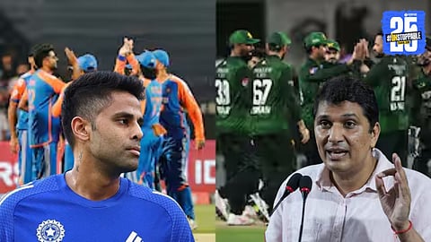 AAP leader Saurabh Bharadwaj addressing the media as he challenges Indian cricketer SuryaKumar Yadav with sharp remarks.