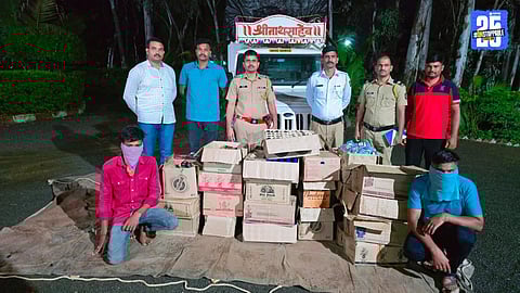 Vadgaon Nimbalkar Police Seize Illegal Liquor, File Case Against Two