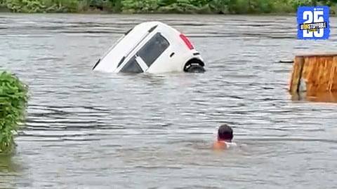 Tragic Flood Incident: WagonR Drowns in Bhima River, Driver Dies