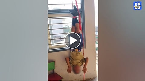 Panipat Srijan public school boy assaulted hung upside down by staff
