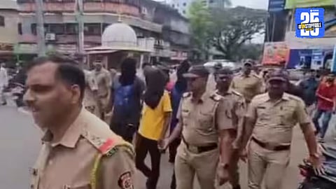 Pune Police parade youths arrested for uploading reels in support of the Andekar gang, showcasing strict action against gang glorification.
