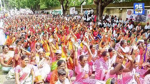 Massive participation in Ahilyanagar as Banjara community rallies for Gazetteer implementation and social justice.