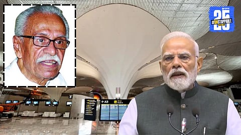 Prime Minister Narendra Modi acknowledges D.B. Patil’s contribution during the inauguration of the Navi Mumbai International Airport, marking a historic milestone in Maharashtra’s infrastructure journey.
