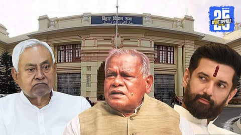 Chirag Paswan and Jitan Ram Manjhi during recent Bihar NDA meeting — both leaders firm on their seat-sharing demands ahead of the 2025 election.