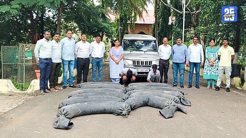 State Excise officials seize liquor-laden vehicles during a statewide raid; 28 vehicles confiscated and 126 accused arrested.