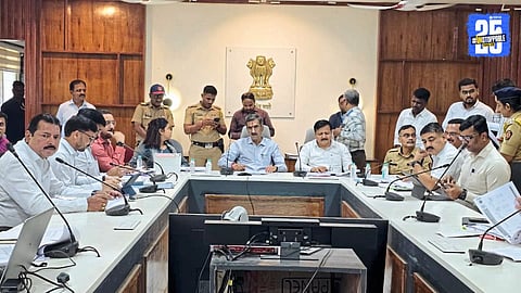 Local farmers in Satara inspect rain-damaged fields as officials discuss compensation allocation to affected talukas.