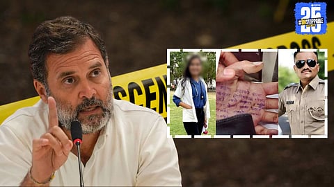 Congress leader Rahul Gandhi expressing anger over Dr. Sampada Munde suicide case, accusing BJP government of negligence and injustice.