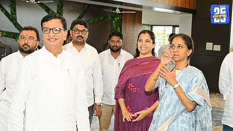 MP Supriya Sule interacts with Sangamner cooperative members; praises their innovative and inspiring model of development.