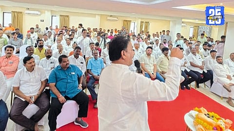 Leaders of Maha Vikas Aghadi during the Karakamb meeting, reaffirming unity and discussing strategies for upcoming elections.