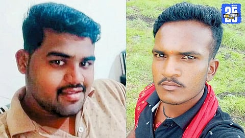 Police inspecting the accident spot on Malwadi–Dahivadi road where two bikers died on the spot.