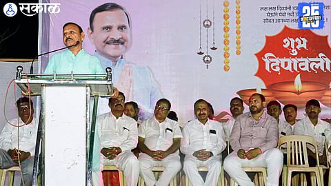 Prabhakar Deshmukh addressing the media after meeting Sharad Pawar; vows to fight wrong tendencies in public life.