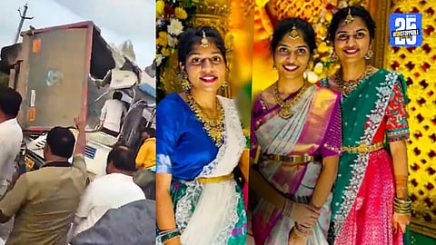Ranga Reddy Tragic Accident Three Daughters Die in Bus Truck Collision in Telangana
