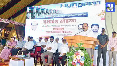 “Bhojapur project joins river-linking plan — Minister Vikhe Patil launches canal and flood channel works.”