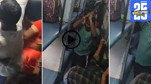 A food vendor in Jhansi-Andaman Express seen assaulting a passenger with a belt — the shocking incident captured on camera has gone viral, prompting railway investigation.