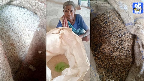 Live worms and pests found in ration rice