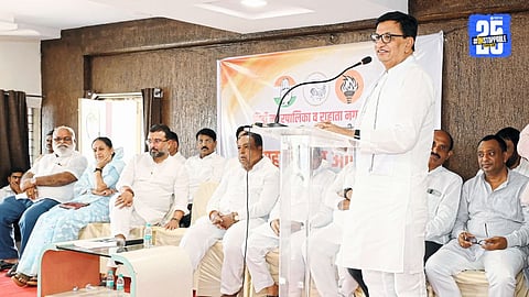 Congress leader Balasaheb Thorat addressing the Maha Vikas Aghadi rally in Shirdi, urging unity and active participation for upcoming elections.