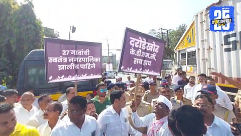 All party protest on Kalyan Sheel Road