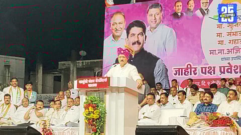 Deputy CM Ajit Pawar welcomes Sunil Mane back to NCP at Rahimatpur, reaffirming alliance for public welfare.