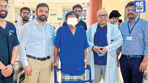 Bharati Hospital doctors celebrate success after performing Maharashtra’s first joint replacement under the Jan Arogya scheme.