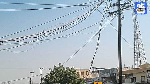 Damaged electric wires hanging dangerously in Pathardi — citizens demand urgent repair to avoid accidents.