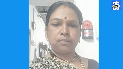 Police and locals gather at the Zilla Parishad school in Dardgaon Thadi where a married woman was found hanging from a tree.