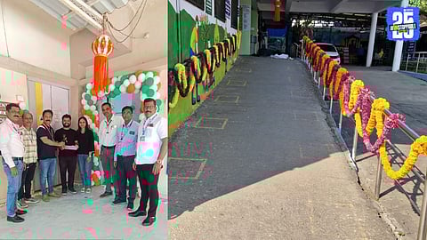 PMC Welcoming Defaulters with Rangoli and Flowers