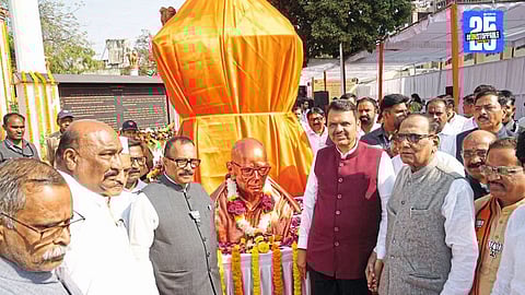 “Flame of Identity Lit by Swamiji: Swami Ramanand Teerth Statue Unveiled by CM”