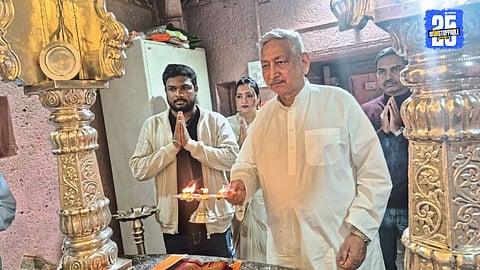 MP Shahu Maharaj arriving at the historic Pratapgad fort as thousands of Shivbhakts chant ‘Jai Bhavani, Jai Shivaji’ in a grand welcome.