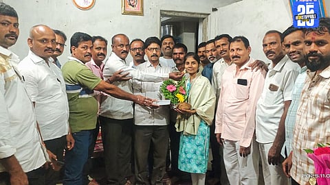 “Rikshaw driver's daughter celebrates her achievement after becoming a Chartered Accountant — a proud moment for the entire family.”