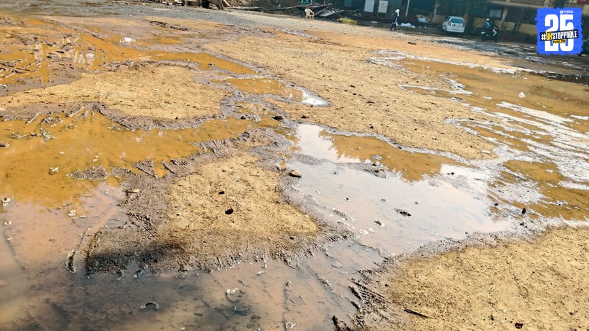 Water pipeline leakage inside Vasantdada Patil School premises in Akurdi