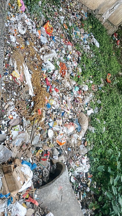 पवना नदीपात्रात कचरा