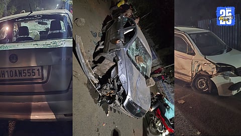 Drunk Skoda Driver Crashes into Multiple Vehicles in Sangli