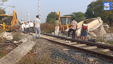 Old Water Tank Collapses Near Jalamb Railway Station