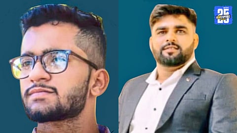 Wreckage of the car and tempo after a deadly head-on collision on the Karad–Vita road; two youths from Ond killed, two critically injured.