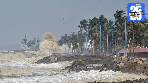 Cyclone Dithwa’s path toward India after crossing Sri Lanka