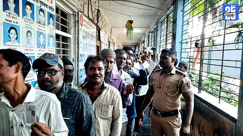 Voters queue up at polling centres in Satara; 15–20% turnout recorded within four hours.
