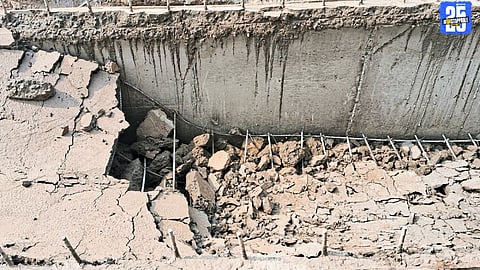 Kolhar Incident Raises Alarm as Freshly Constructed Drainage Slab Collapses